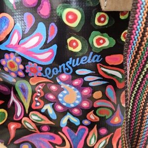 Consuela Black and Pink Tote Bag with Bold Design